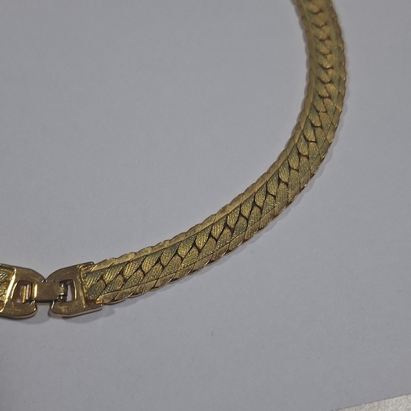 Vtg Gold Tone Clear Rhinestones Cocktail Collar Necklace 16.5" Foldover Clasp - Picture 7 of 14